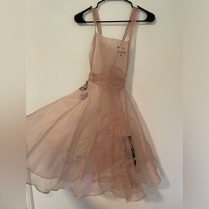 Sheer Pink Apron with Hand written details
